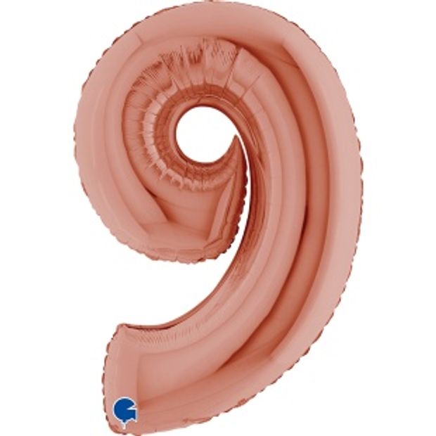 G Шар 40'' / 102 см "Цифра 9" Розовое Золото (БГ-60)