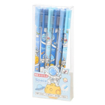 Набор ручек пиши-стирай 12 штук, с рисунком космонавтов, MC-Basir, Красивые гелевые ручки со стираемыми синими чернилами, специальный ластик на конце, для школы и учебы