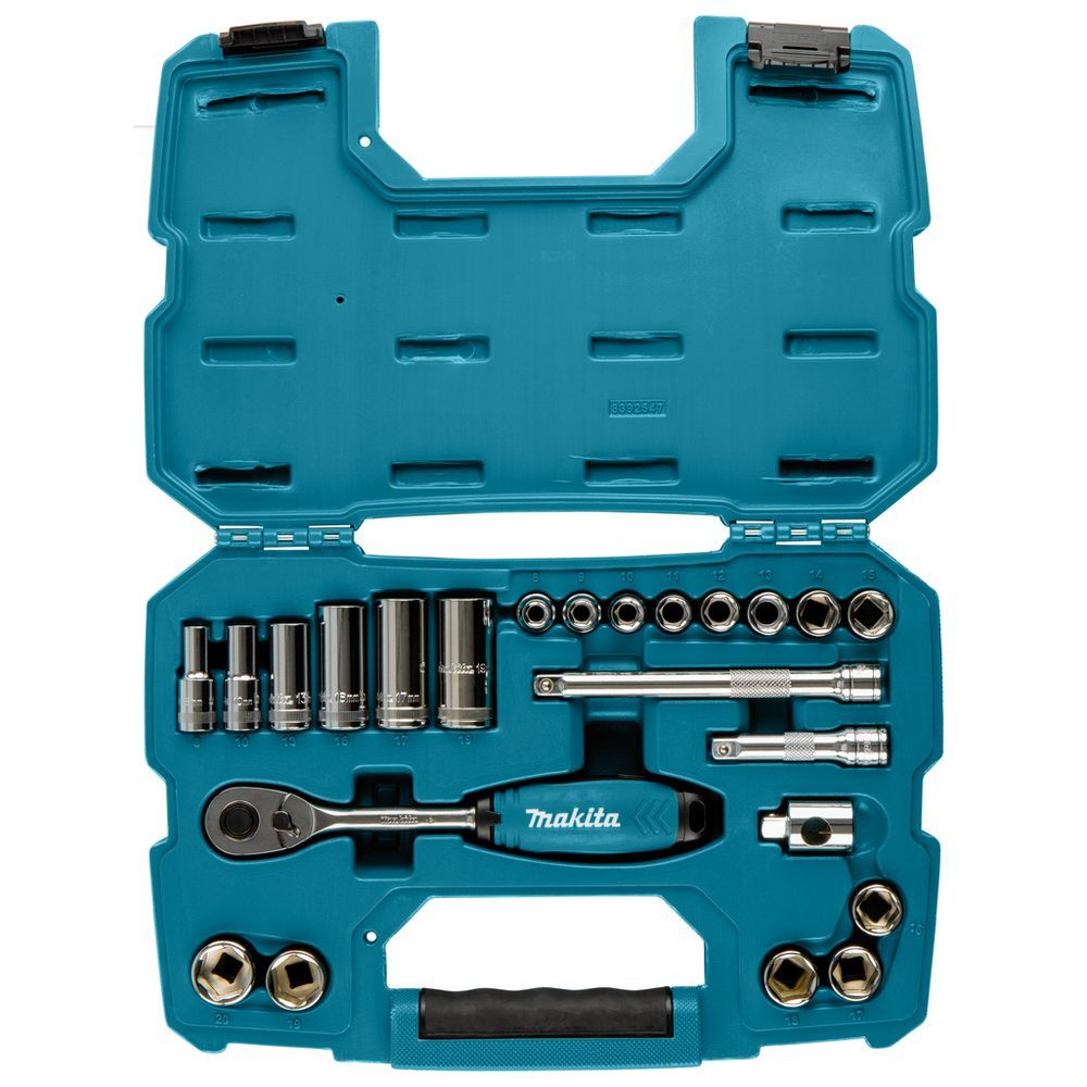 Набор ключей и головок Makita, 23 предмета, 3/8" B-65573