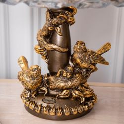 Фруктовница Мелодия любви Бронза с чашей из стекла