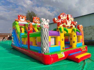 Коммерческий надувной батут «Тигриная страна 3», 9*5*5 м.