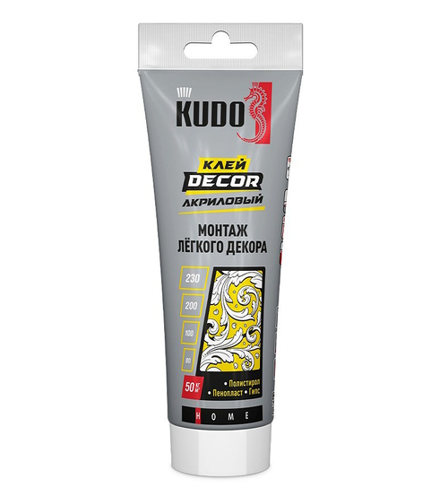 Клей монтажный KUDO HOME ''Жидкие гвозди'' акрил. д/легкого декора белый 200мл тюбик / KВТ-311