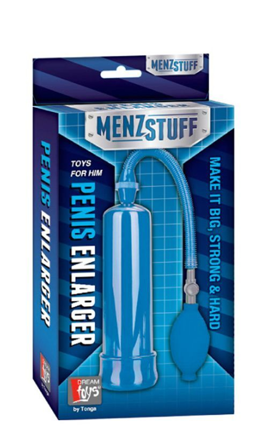 Синяя вакуумная помпа MENZSTUFF PENIS ENLARGER (Цвет: синий)