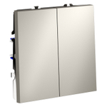 Выключатель с самовозвратом встраиваемый VOLTUM S70 двухклавишный 10А, (кашемир)