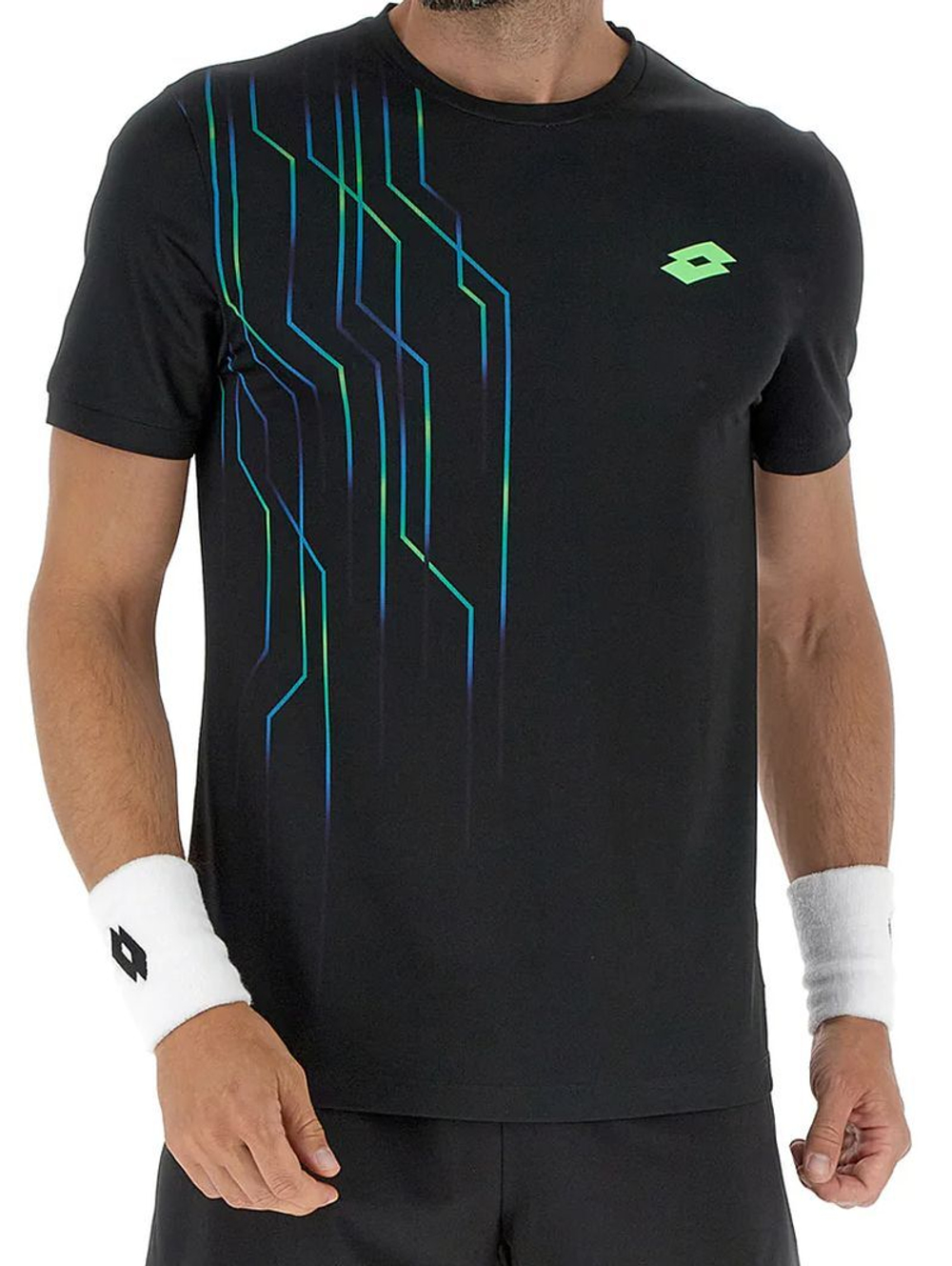 Мужская теннисная футболка Lotto Superrapida II D1 - all black