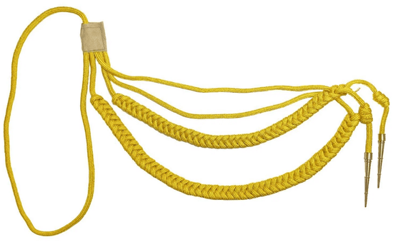 Аксельбант офицерский (уставной) с 2 наконечниками, "корейская нить" (золото)