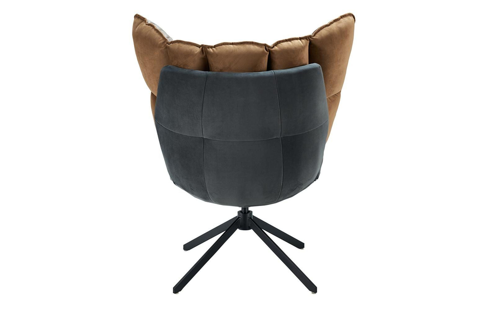 Дизайнерское кресло HUSK DC-1565F коричневое/серое (BROWN/grey)