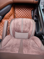 Чехлы Люкс DAF XF 106 (экокожа, коричневый цвет, коричневая вставка)