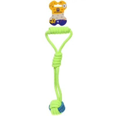 Игрушка - канат для собак мелких и средних пород «НЕСКУЧАЙКА», цвет желтый, 31,5см / 81гр (лейбл)