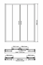 Душевая дверь WasserKRAFT Lippe 45S 150