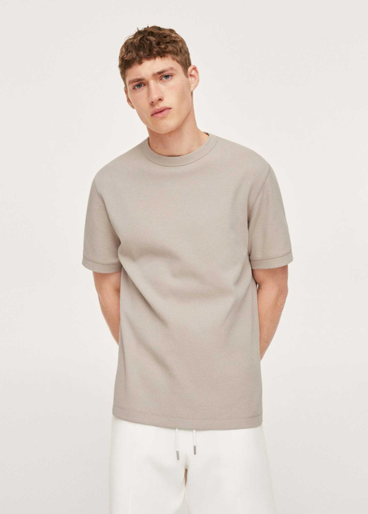 Фактурная трикотажная футболка из хлопка