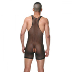 Мужской полупрозрачный комбинезон (Размер: L-XL) (Цвет: черный)