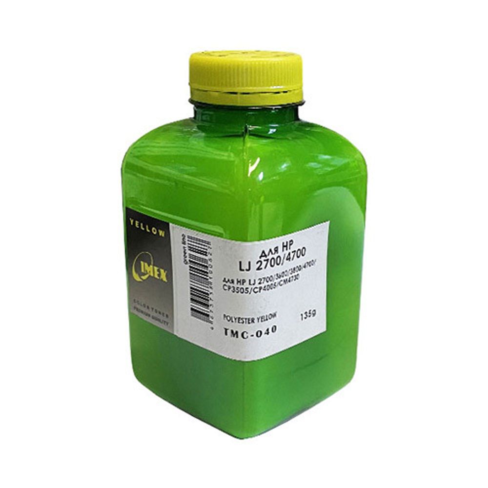 Тонер для HP Color LJ 2700/3600/3800/4700/CP 3505/4005/CM4730 (135гр, желтый, Polyester, TMC040 IMEX) Green Line