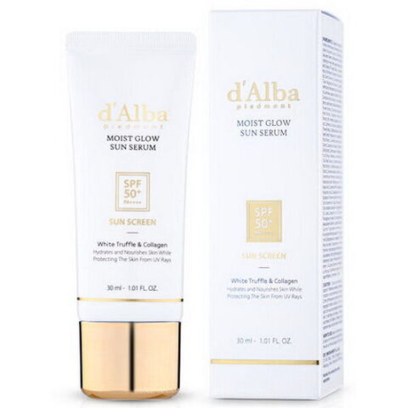 Солнцезащитная сыворотка с трюфелем D'Alba Moist Glow Sun Serum White Truffle&Collagen Sun Screen SPF50+ PA++++, 30мл