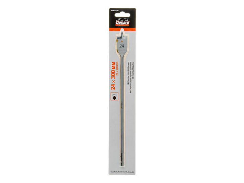 Сверло по дереву перьевое ф24х300мм удлиненное GEPARD (GP0416-24)