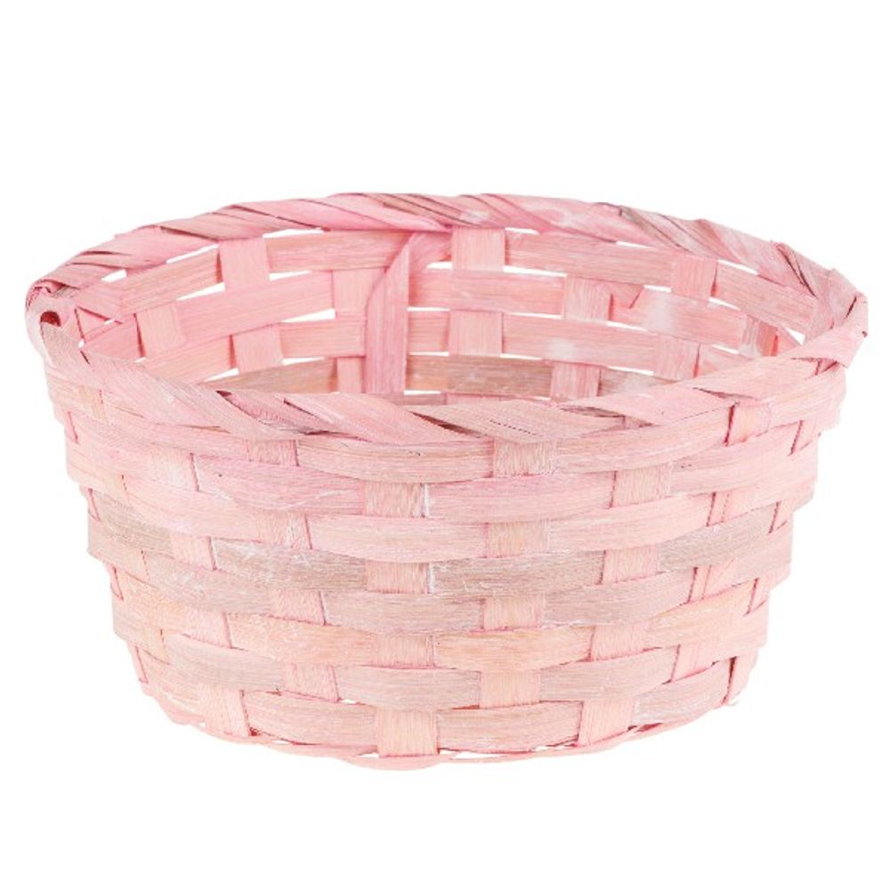 Кашпо плетеное (бамбук) D19xH9см (Розовый)