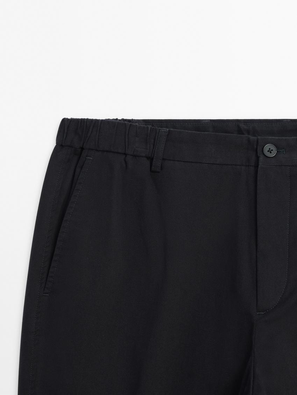 Massimo Dutti Зауженные брюки из твила, темно-синий