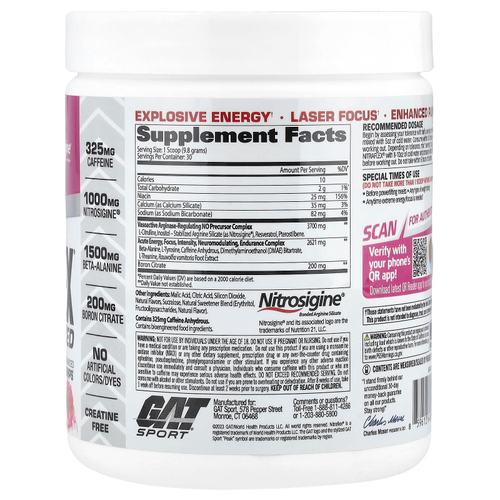 GAT, Sport, NITRAFLEX® Advanced, арбуз, 294 г (10,4 унции)