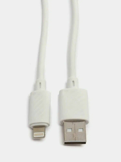 Кабель iPhone Lightning  HOCO X88 Gratified, 1м, круглый, 2.4A белый
