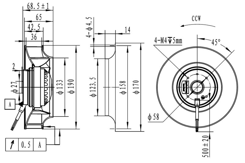 Вентилятор ВЦН-100, 250 м3/час