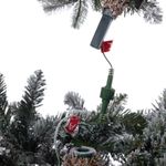 Заснеженная елка с гирляндой встроенной «Saint Paul» (Литая+пвх) 180 см / 1,8 м