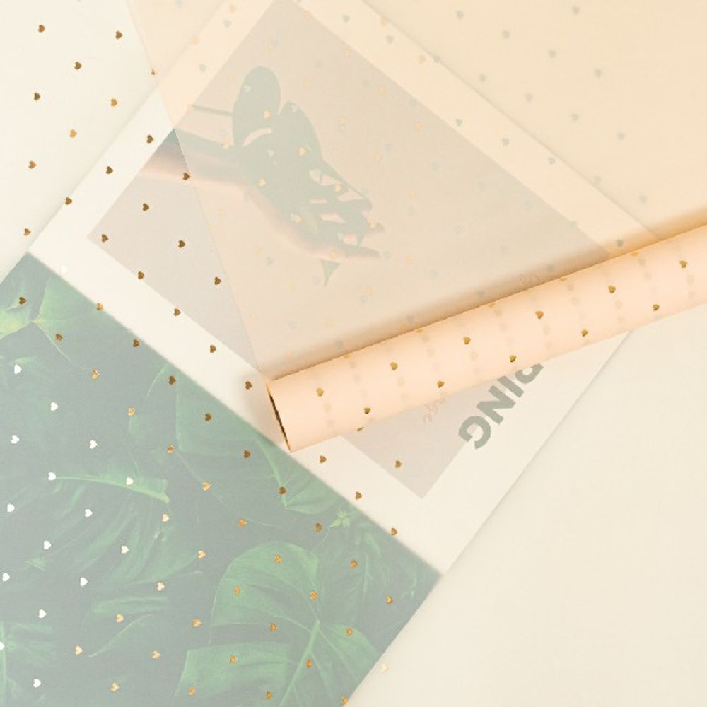 Пленка матовая "Любовный узор" 57см*10м Персик