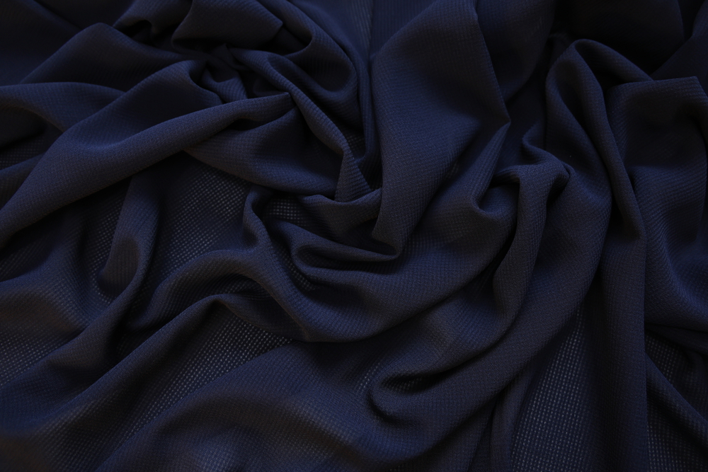 Креп плательный "Кубик" темно-синий