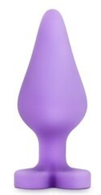 Фиолетовая анальная пробка Naughty Candy Heart Do Me Now - 8,9 см.