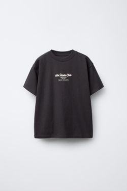 ZARA ФУТБОЛКА С ПРИНТОМ «ТОМАТЫ», ЧЕРНЫЙ