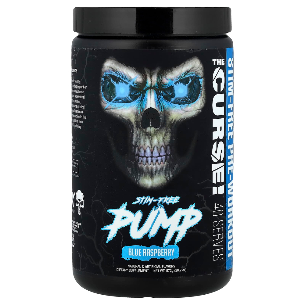 JNX Sports, Stim-Free Pump, перед тренировкой, голубая малина, 572 г (20,2 унции)