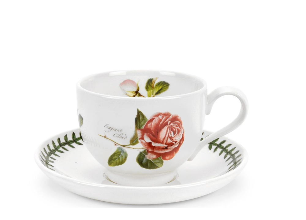 Portmeirion Чайная чашка Botanic Roses 200 мл с блюдцем Ароматное облако