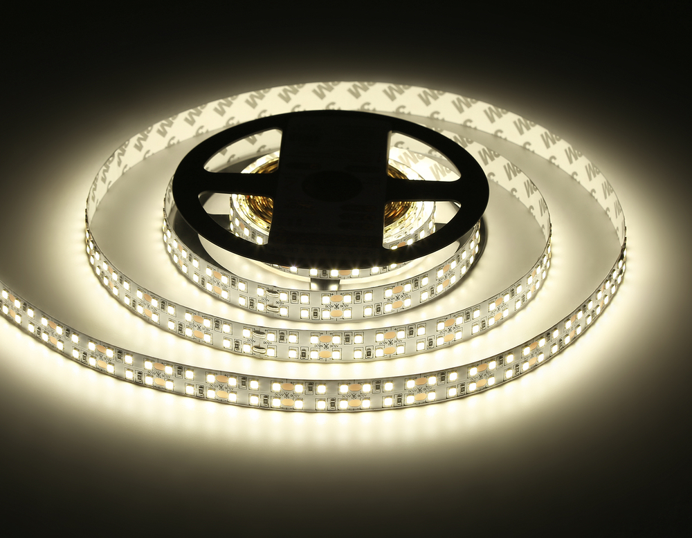 Светодиодная лента двухрядная GS1602 2835 240Led/ 19.2W m/ 12V IP20 4500K/ 5000*14*1.2mm/ кратность резки 25mm (2 конт.)