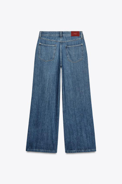 ZARA ДЖИНСЫ Z1975 WIDE LEG С ВЫСОКОЙ ПОСАДКОЙ, ВЫЦВЕТШИЙ СИНИЙ