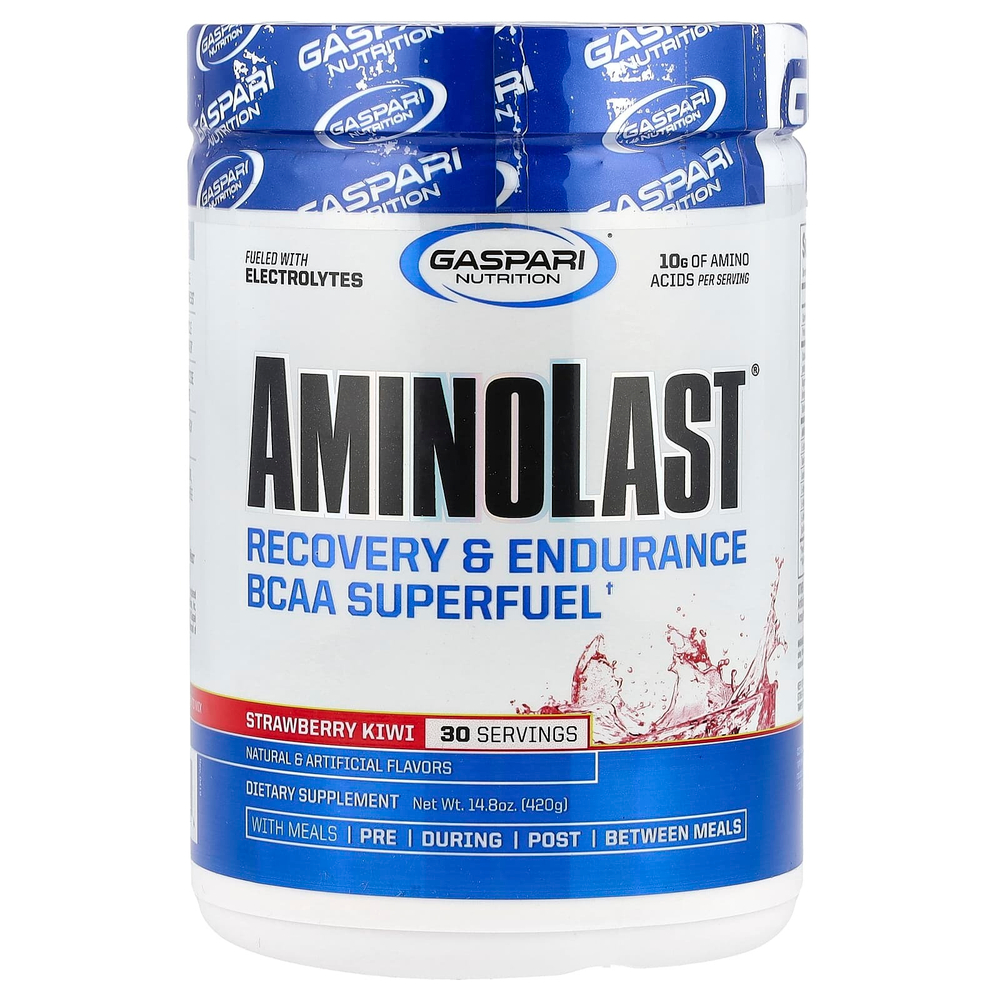 Gaspari Nutrition, Аминоласт, восстановление и выносливость по формуле BCAA Superfuel, клубника и киви, 14.8 унции(420 г)