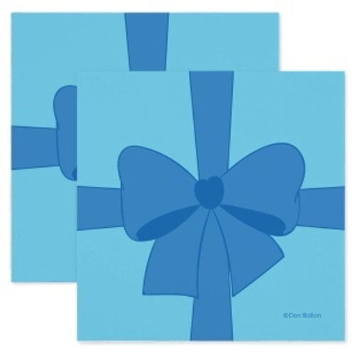 Сервировочные салфетки, Синий бант, Голубой, 33*33 см, 20 шт.