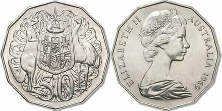 Австралия 50 центов, 1969-1984