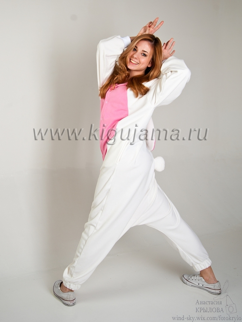 кигуруми детская заяц розового цвета