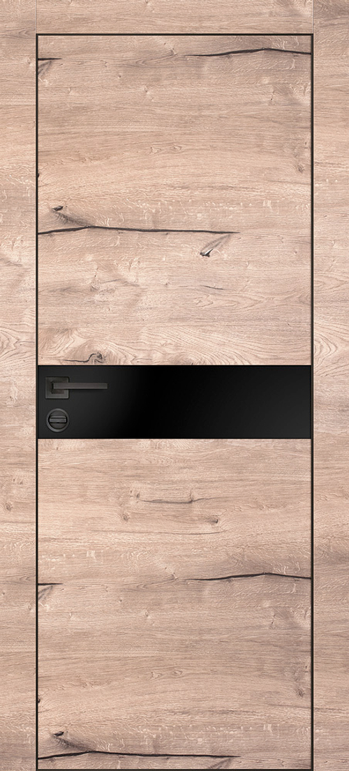 Дверь PX-13 черная кромка с 4-х ст. / Цвет Дуб пацифик / Черный мателак / Двери PROFILO PORTE