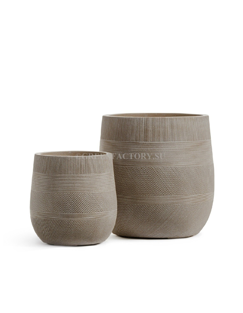 Кашпо TREEZ ERGO - серия Graphics - Округлая чаша - Капучино