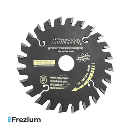 Диск пильный подрезной по дереву "Kralle" (120x3.0/4.0x20 Z24)
