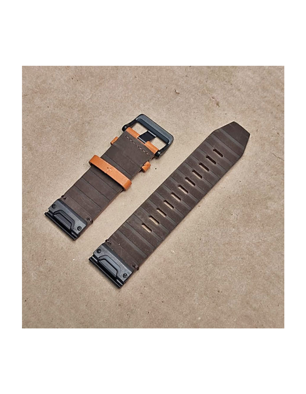 Ремешок кожа / замша 26 мм для Garmin Fenix 7x / 6x / 5x / 3, Enduro 2 / Tactix 7, Tactix Delta быстросъемный Коричневый / черный