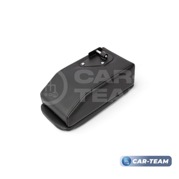 Подлокотник с боксом Лада X-Ray (без регулировки сиденья по высоте), Renault Logan 2, Sandero 2, Duster 2 (с регулировкой по высоте) из экокожи с узором - красный ромб, "Аламар"