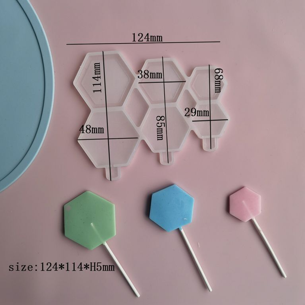 Силиконовая форма для леденцов «Мозаика погремушки 3 в 1»