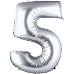 Шар фольгированный Цифра 5 66 см (Серебряный)