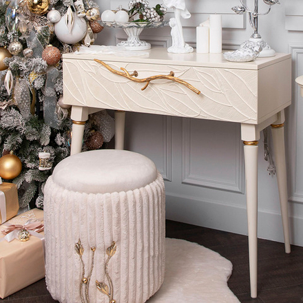 Консоль Арт Колор leaves Классик Голд Кремовый белый