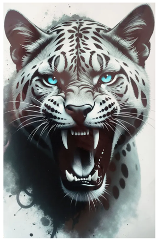 Наклейки Ком-т   на две стороны  21014-1  "Белый гепард" 16*10см