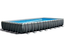 Каркасный бассейн Intex Ultra Frame 975x488x132 см + песочный ф/насос, лестница, тент, подстилка (26374)