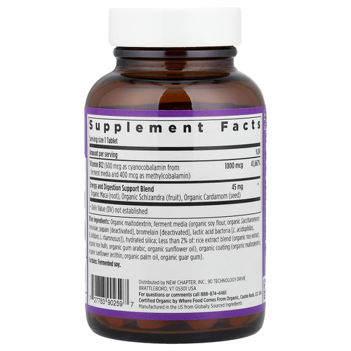 New Chapter, ферментированный витамин B12, 60 веганских таблеток