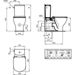 Напольный пристенный унитаз Ideal Standard TESI AquaBlade T008201 с бачком T356801