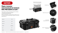 KETER ROC PRO GEAR 2.0 (28″) пластиковый ящик-тележка на колесах (38375)